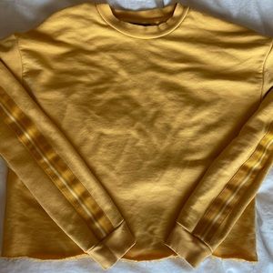 Yellow cropped crew neck